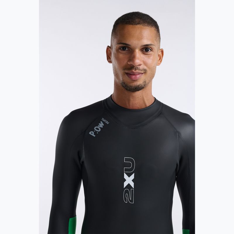 Costum de triatlon pentru bărbați 2XU Propel Openwater black/bright green 5