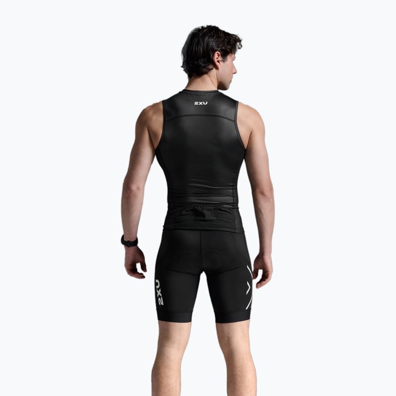 Tank top de ciclism pentru bărbați 2XU Core Tri Tank black/white 2