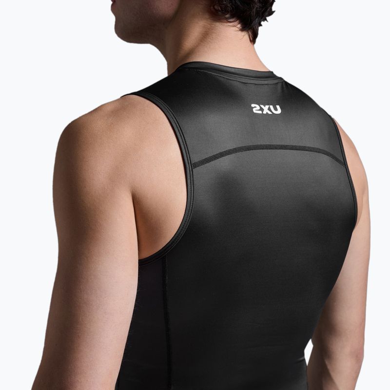 Tank top de ciclism pentru bărbați 2XU Core Tri Tank black/white 6