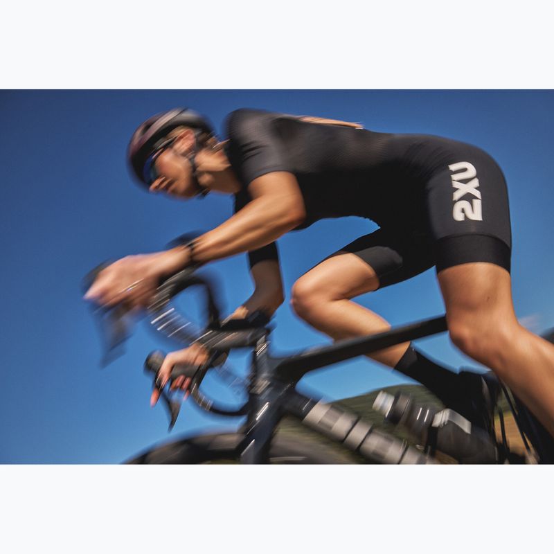 Combinezon de triatlon pentru femei 2XU Aero Hex Sleeved black/white 9