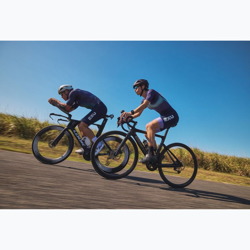 Combinezon de triatlon pentru femei 2XU Aero Hex Sleeved black/white 11