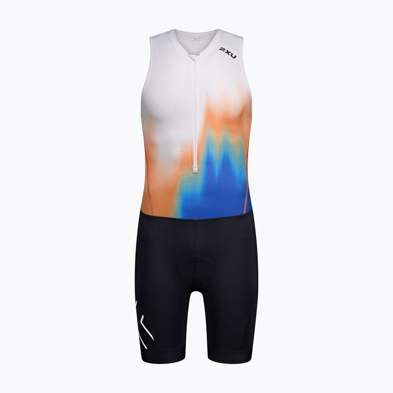 Combinezon de triatlon pentru bărbați 2XU Core nebula blaze/midnight 7