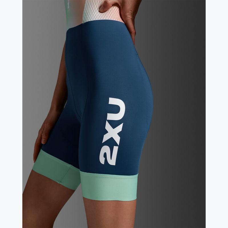 Combinezon de triatlon pentru femei 2XU Aero Hex Sleeved jelly mint/majol 8
