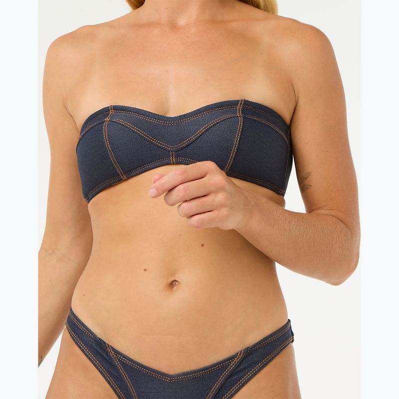Partea de sus a costumului de baie Rip Curl Dalias Denim Bandeau denim blue 4