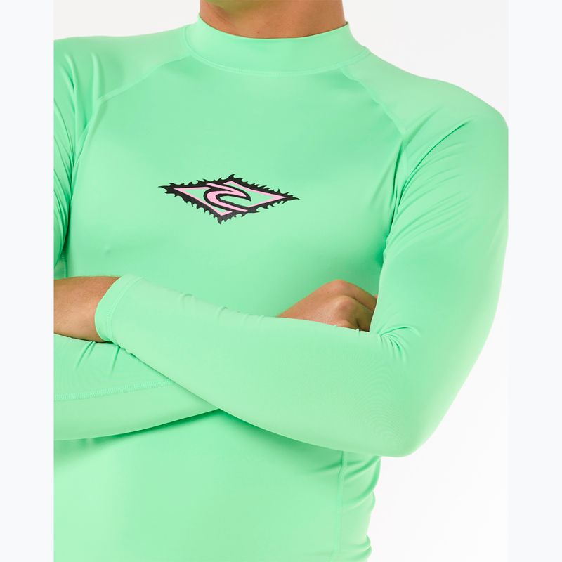 Longsleeve de înot pentru bărbați Rip Curl Raw Energy UPF Performance neon green 5