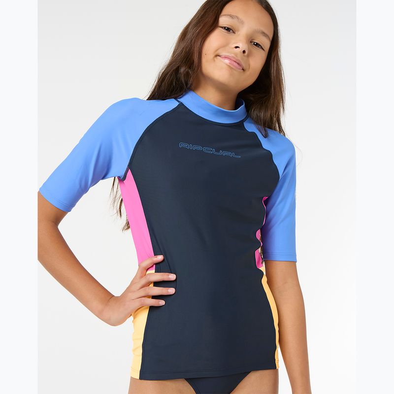 Tricou de înot pentru copii Rip Curl Block Party Rash Vest navy 4