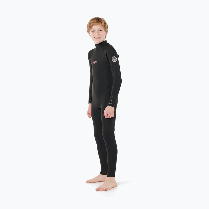 Costum de înot pentru copii Rip Curl Dawn Patrol 3/2 mm Back Zip black 3