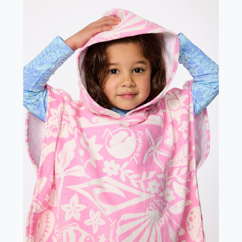 Poncho pentru femei Rip Curl Mixed Snap Cotton Hooded pink 4