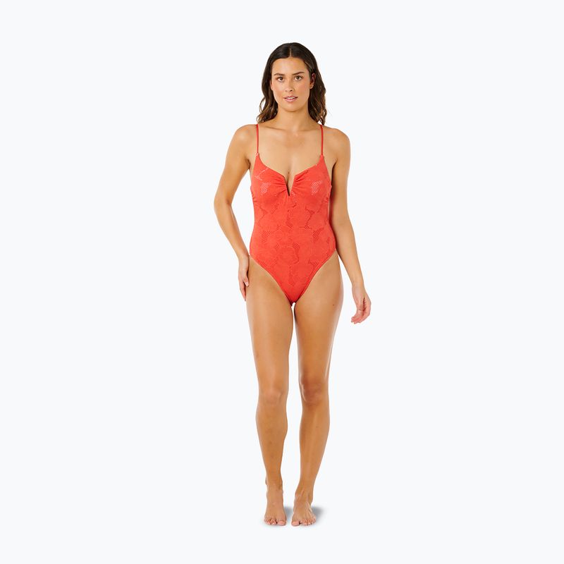 Top de costum de baie Rip Curl Oasis V Wire Multi Fit red 2