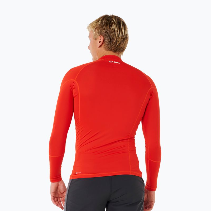 Bluză cu mânecă lungă pentru înot bărbați Rip Curl Waves Upf Perf lava red 3