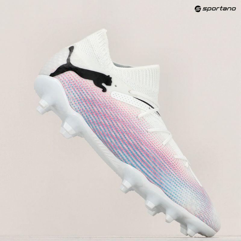 Încălțăminte de fotbal pentru copii PUMA Future 7 Pro FG/AG Jr puma white/puma black/poison pink 9