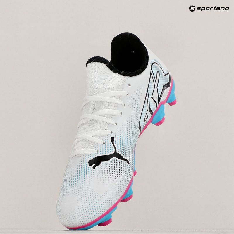 Încălțăminte de fotbal pentru copii PUMA Future 7 Play FG/AG puma white/puma black/poison pink 10