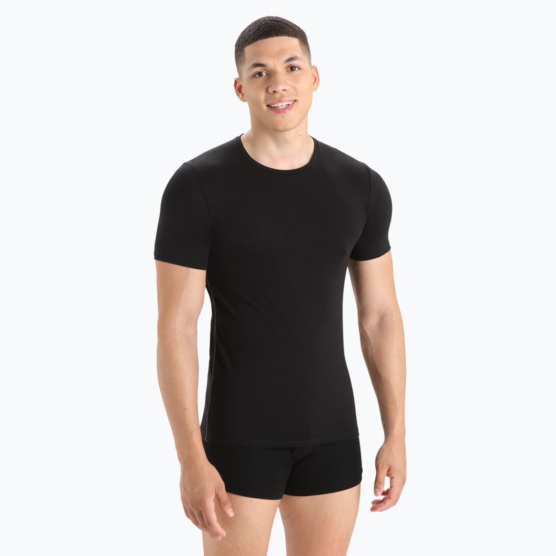 Tricou de trekking pentru bărbați icebreaker Anatomica Crewe black