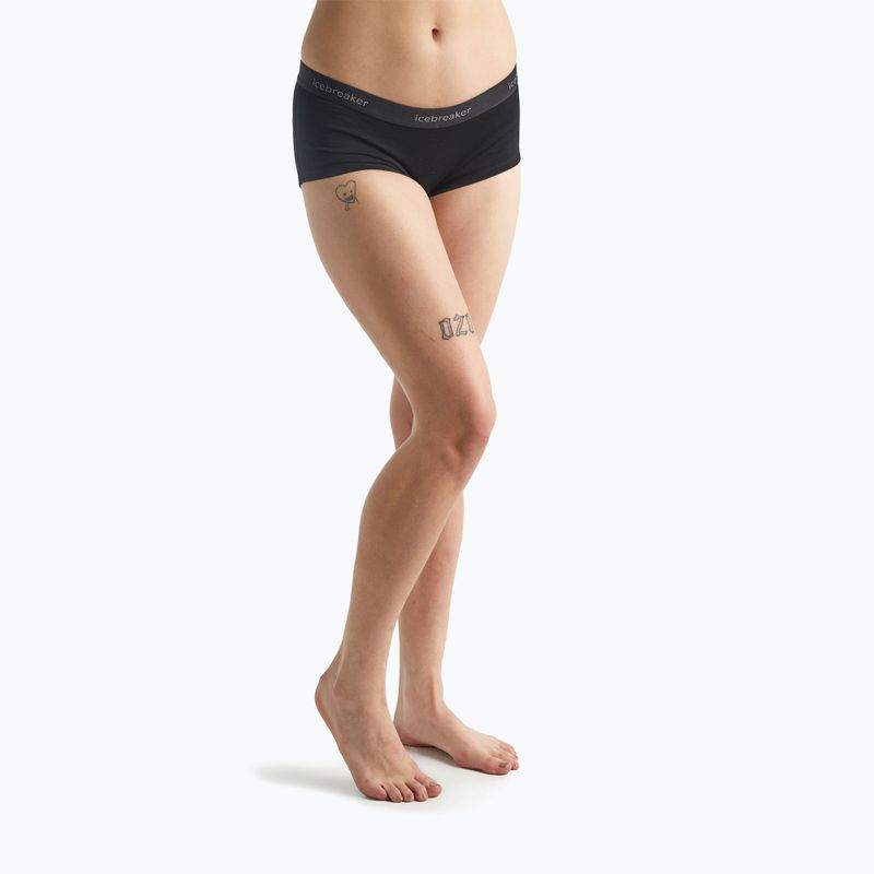 Boxeri termoactivi pentru femei Icebreaker Merino 200 Oasis Boy Shorts black 2