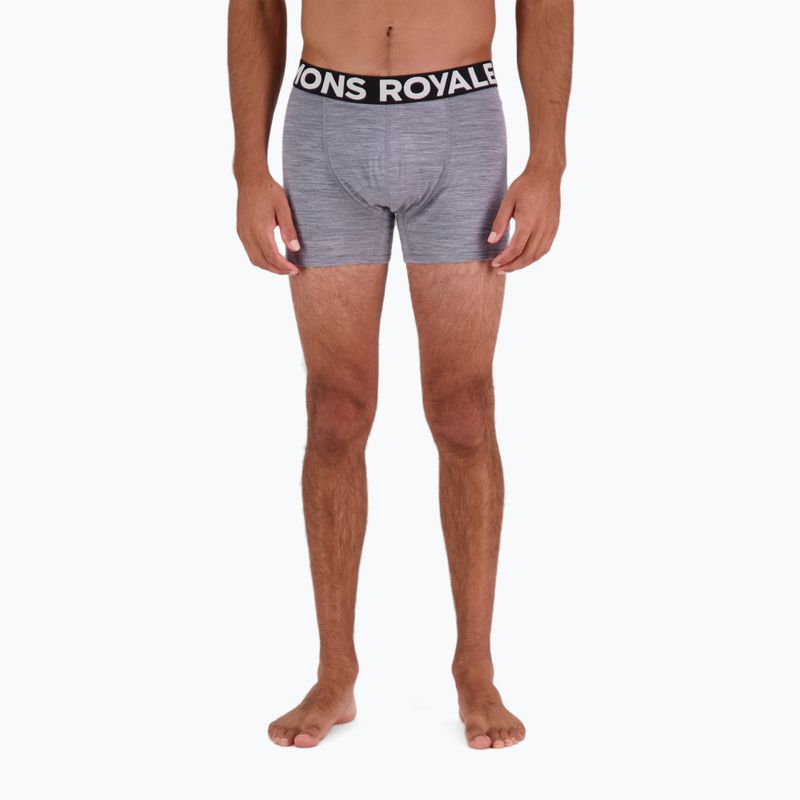 Boxeri termoactivi pentru bărbați  Mons Royale Hold 'em Shorty Merino grey heather 3