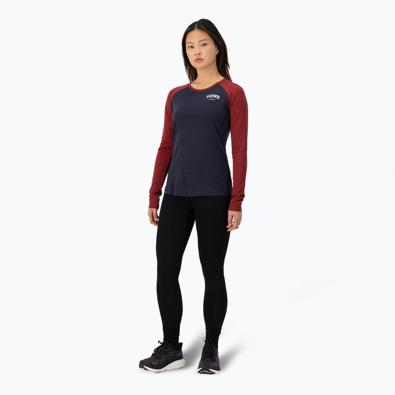 Bluză termică damă Mons Royale Icon Raglan cherry/ 9 iron 2
