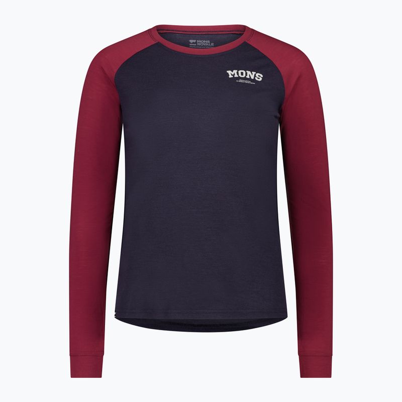 Bluză termică damă Mons Royale Icon Raglan cherry/ 9 iron 4