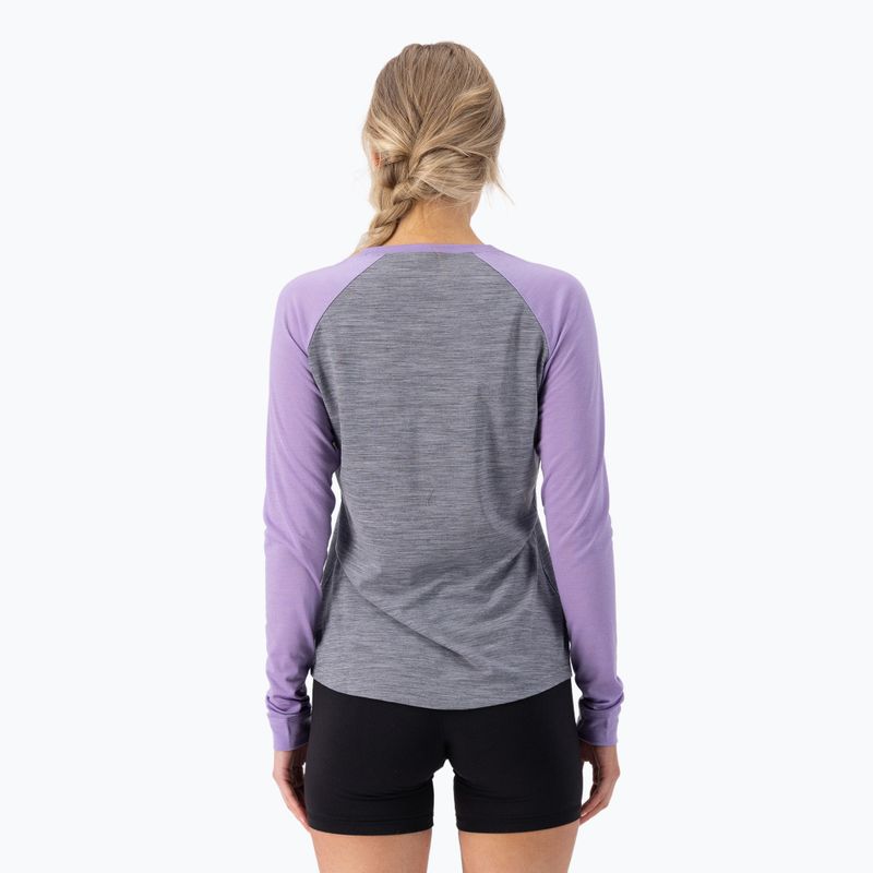 Bluză termică damă Mons Royale Icon Raglan grey heather/ lupin 3