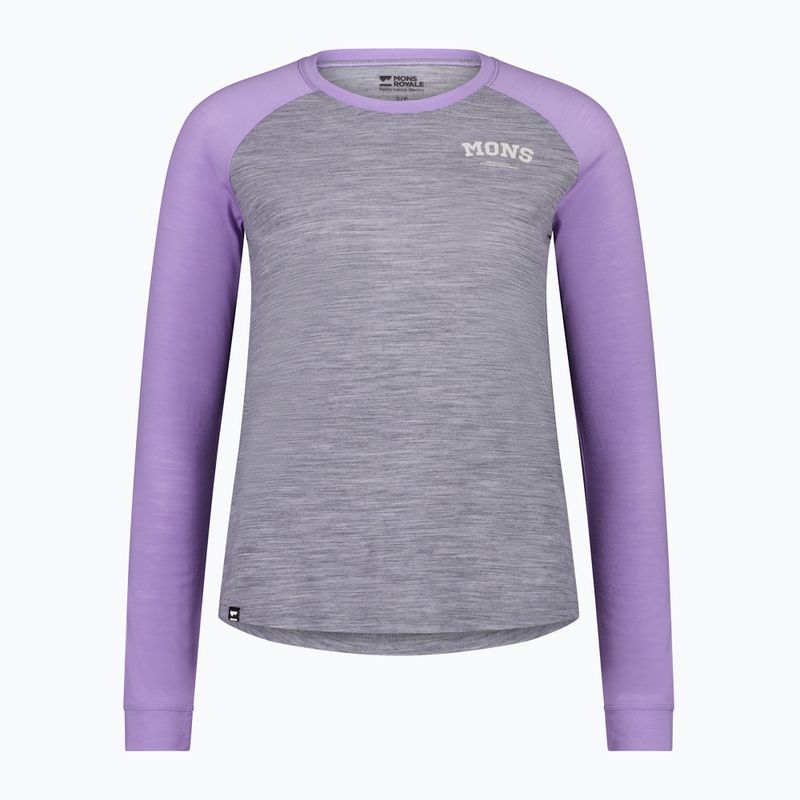 Bluză termică damă Mons Royale Icon Raglan grey heather/ lupin 4