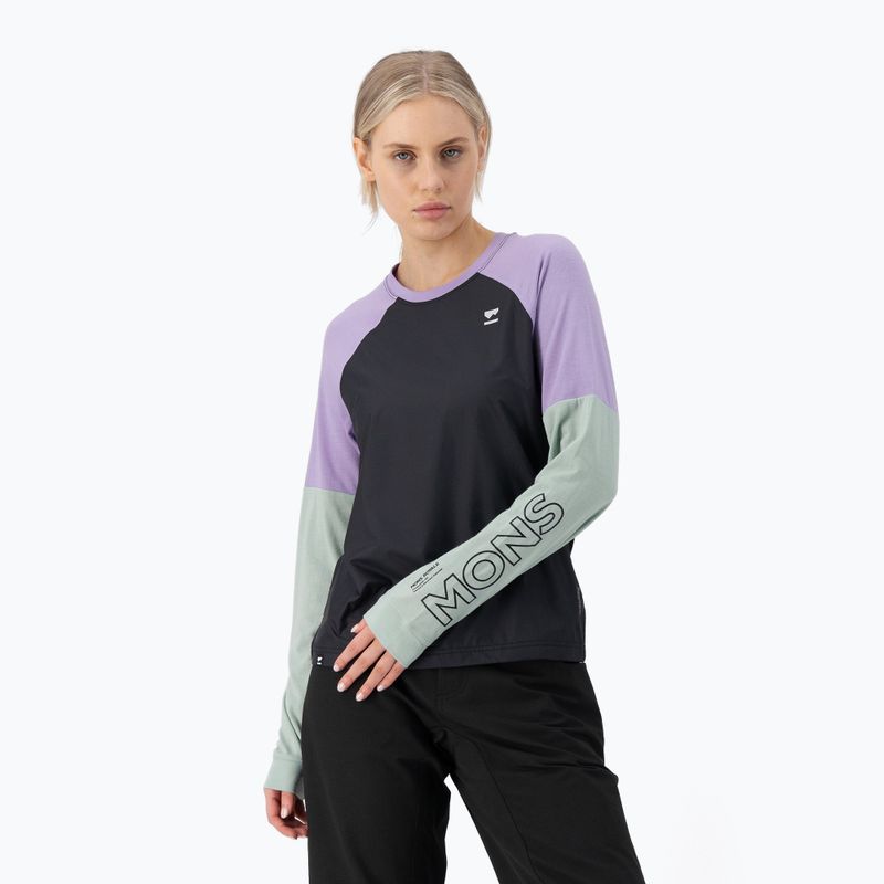 Longsleeve de ciclism pentru femei Mons Royale Tarn Merino Shift Wind Jersey glacier/ lupin/ black 4