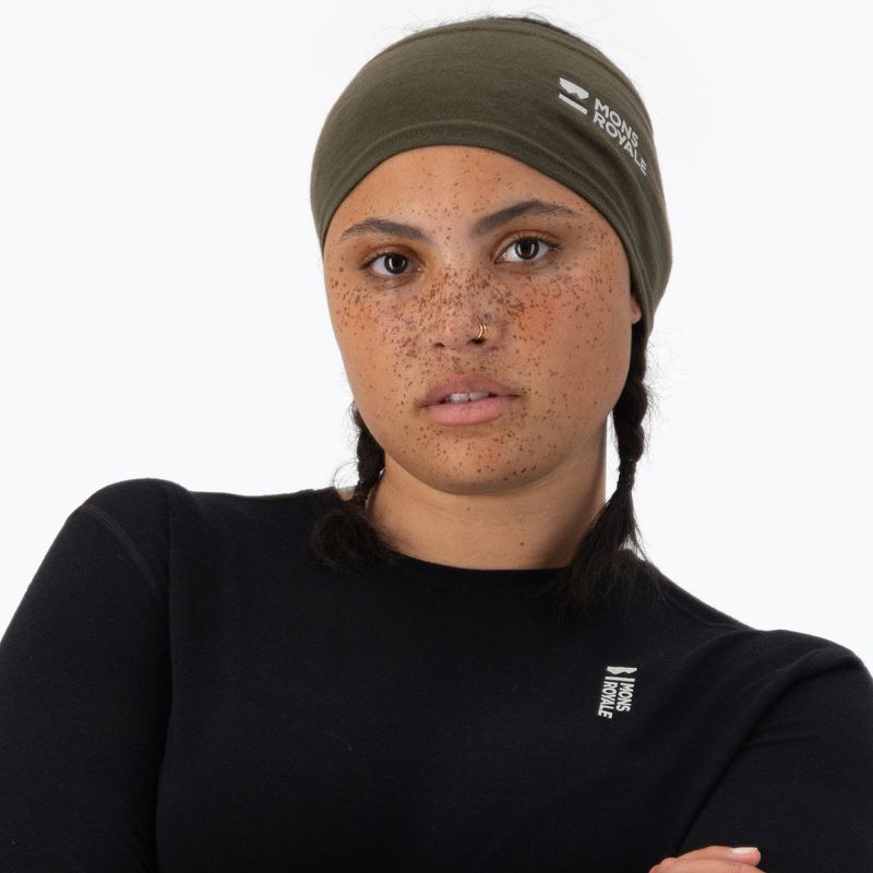 Bandană pentru cap Mons Royale Haines Merino dark olive 2