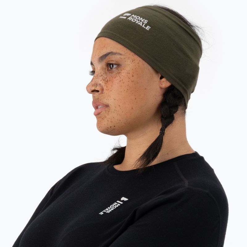 Bandană pentru cap Mons Royale Haines Merino dark olive