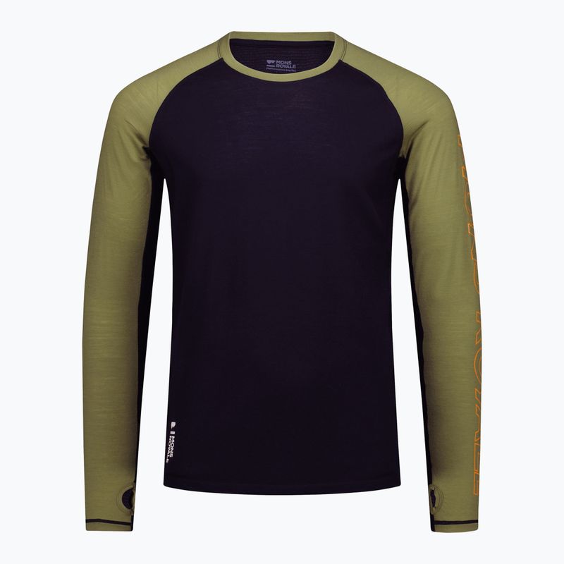 Longsleeve termoactiv pentru bărbați  Mons Royale Temple Merino fern/black 3