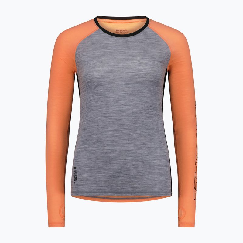 Bluză termică damă Mons Royale Bella Tech grey heather/punch 3