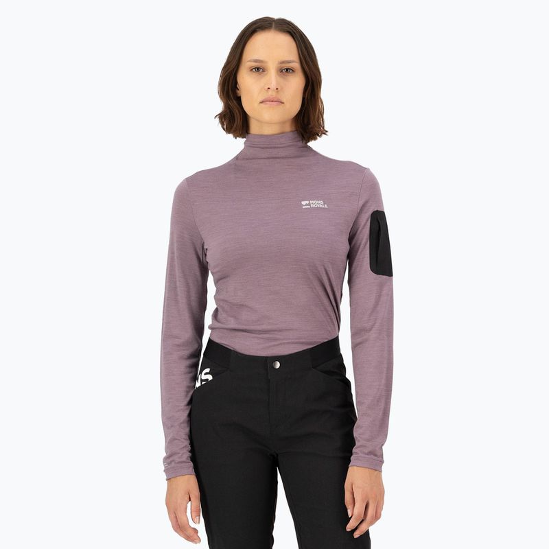 Longsleeve termoactiv pentru femei Mons Royale Diversion Mock Neck mauve