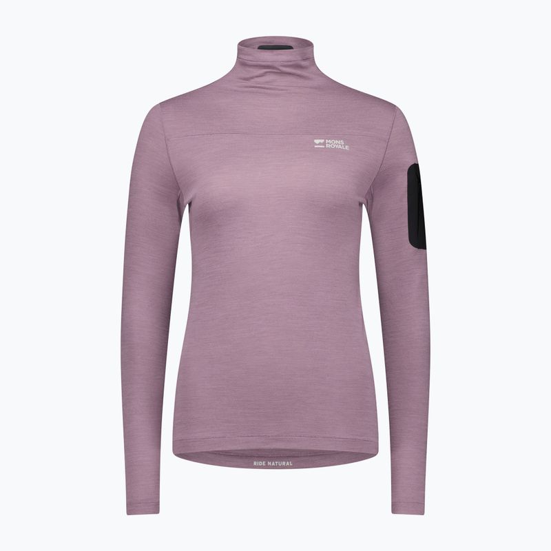 Bluză termică damă Mons Royale Diversion Mock Neck mauve 3
