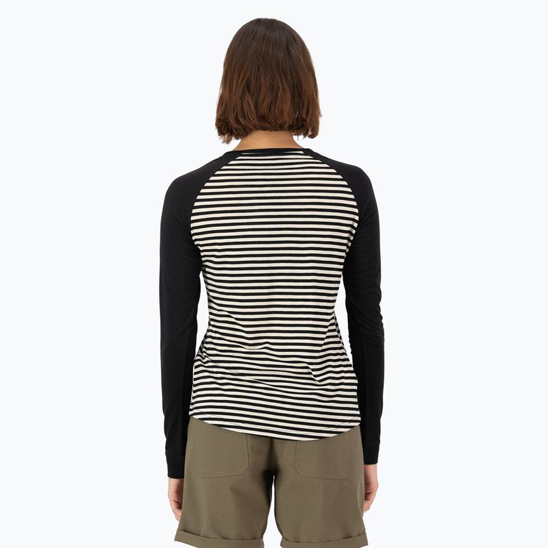 Bluză termică damă Mons Royale Icon Raglan mr stripe/black 2