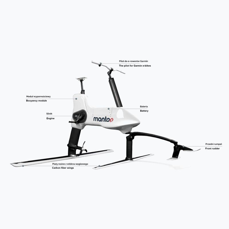 Bicicletă de apă Manta5 Hydrofoiler XE-1, alb, GA00015-1 6