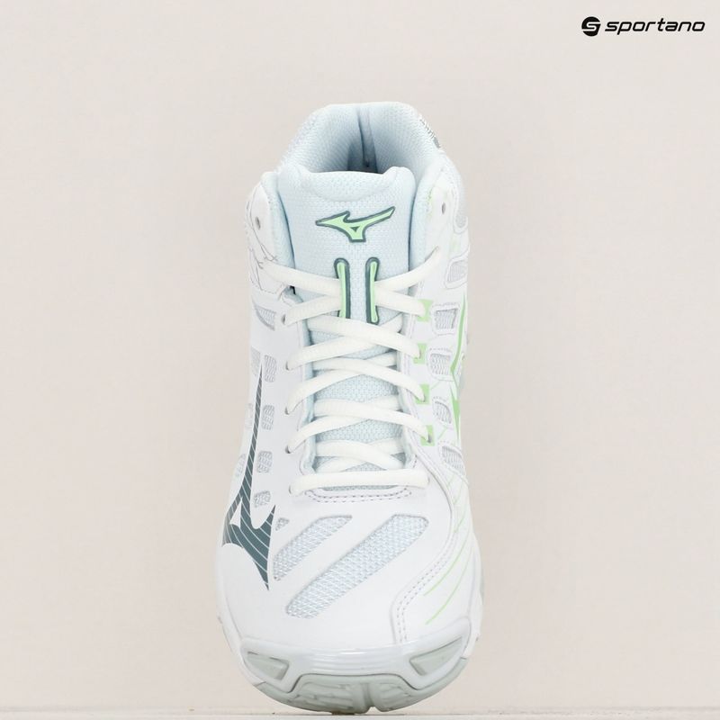 Încălțăminte de volei pentru femei Mizuno Wave Voltage Mid white/glacial ridge/patina green 11