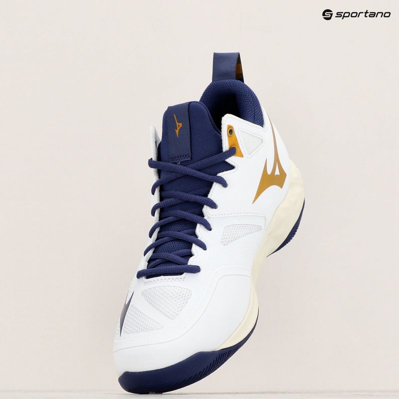 Încălțăminte de volei  Mizuno Wave Dimension Mid white/blue ribbon/mp gold 9