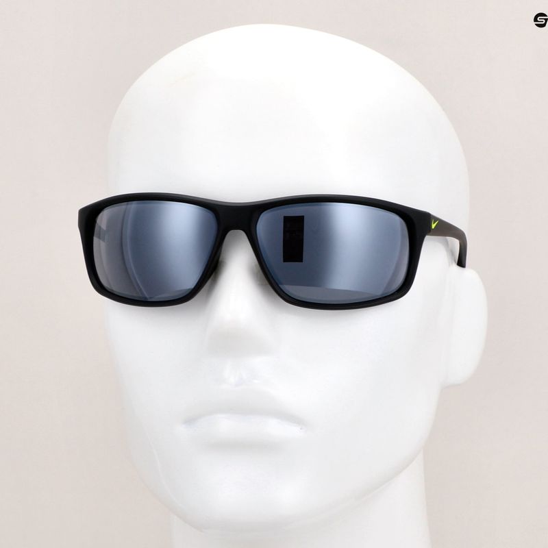 Ochelari de soare bărbați Nike Adrenaline negru mat/gri cu oglindă argintie pentru bărbați 8
