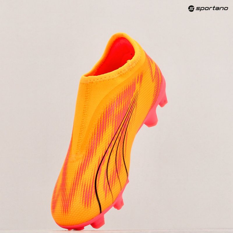 Încălțăminte de fotbal pentru copii PUMA Ultra Match LL FG/AG Jr sunset glow/puma black/sun stream