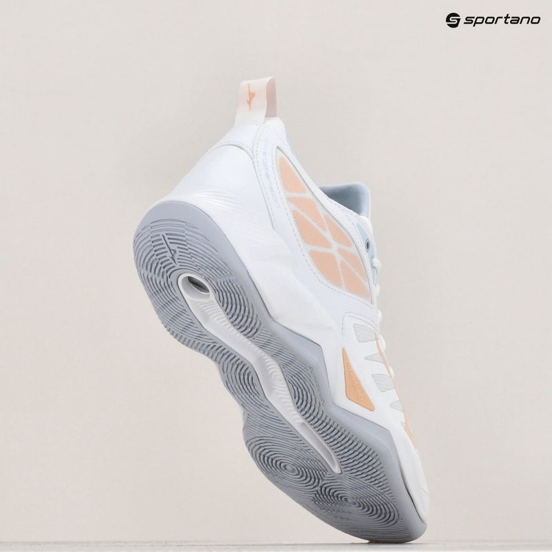 Încălțăminte de volei pentru femei  Mizuno Wave Dimension white/peach parfait/halogen blue 9
