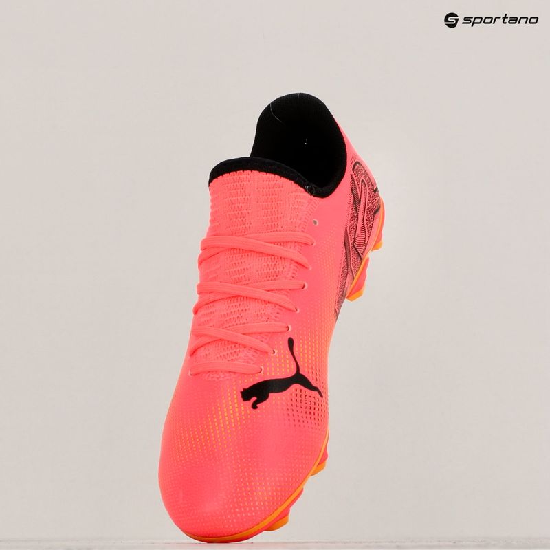 Încălțăminte de fotbal pentru copii PUMA Future 7 Play FG/AG Jr sunset glow/puma black/sun stream