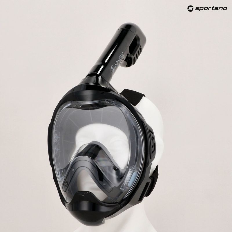 Mască pentru copii cu fața întreagă pentru snorkelling AQUASTIC KAI Jr negru 10