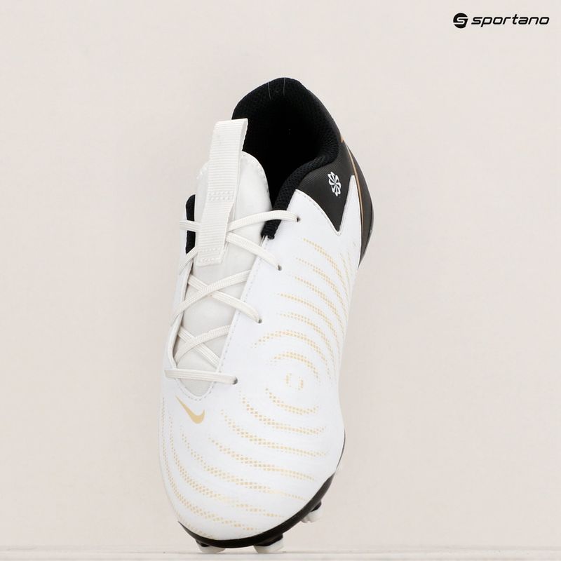 Încălțăminte de fotbal pentru copii Nike Phantom GX II Academy FG/MG Junior white/metallic gold coin/black 9