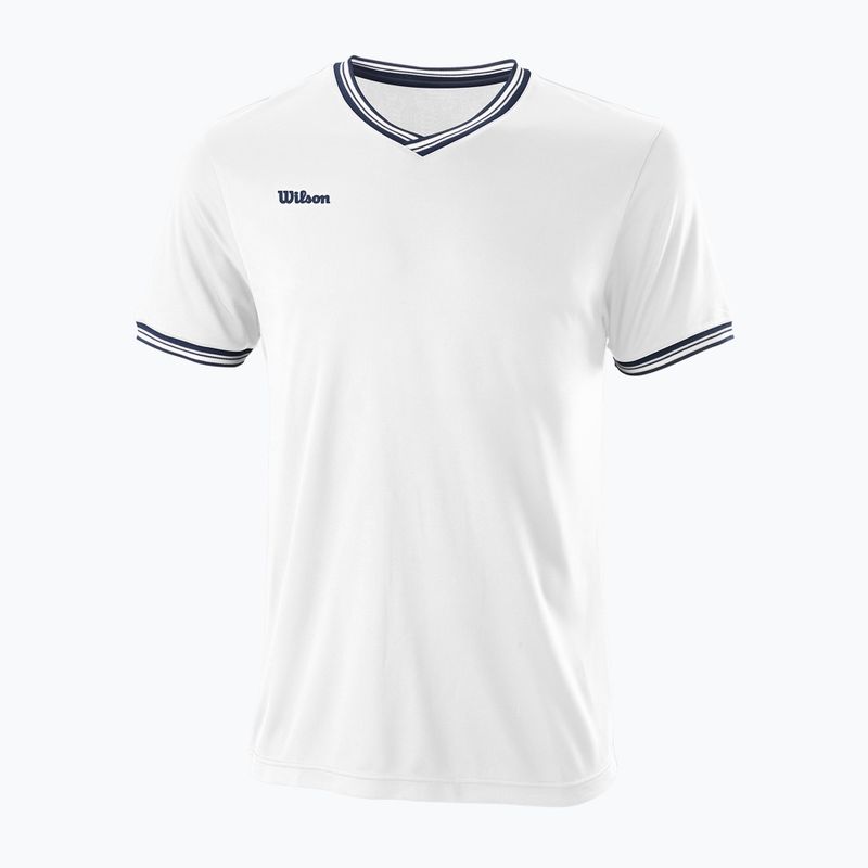 Tricou de tenis Wilson Team II High V-Neck pentru bărbați, alb WRA794102