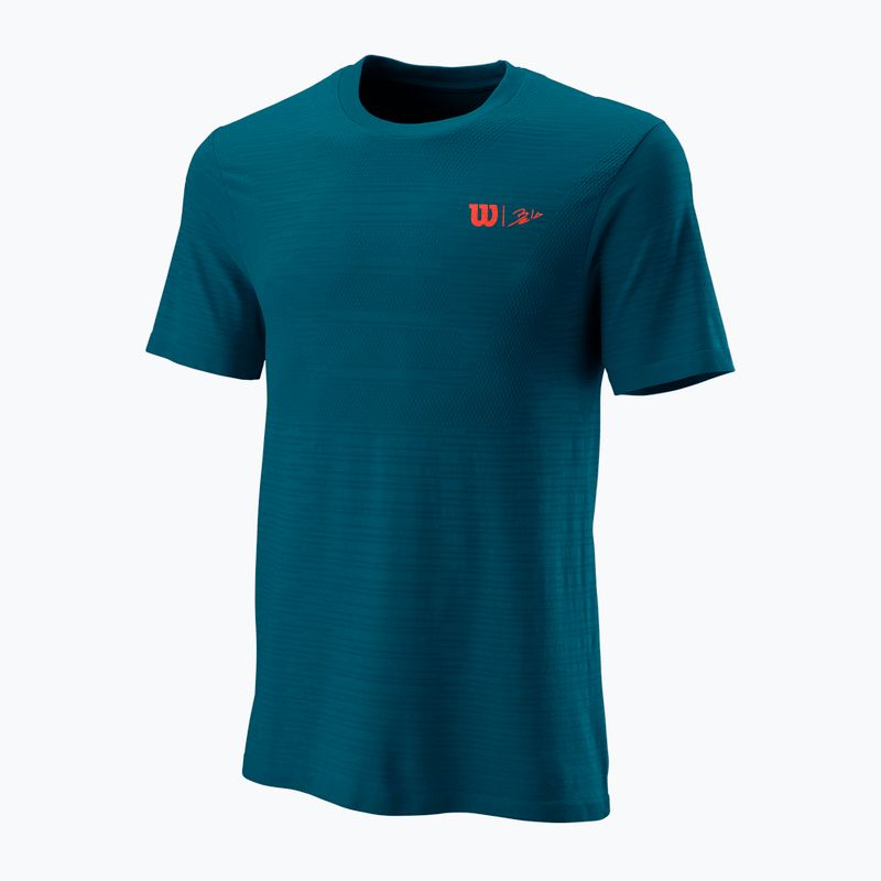 Tricou de tenis pentru bărbați Wilson Bela SMLS Crew III albastru WRA813001