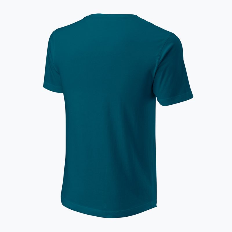 Tricou de tenis pentru bărbați Wilson Script Eco Cotton Tee blue/coral 2