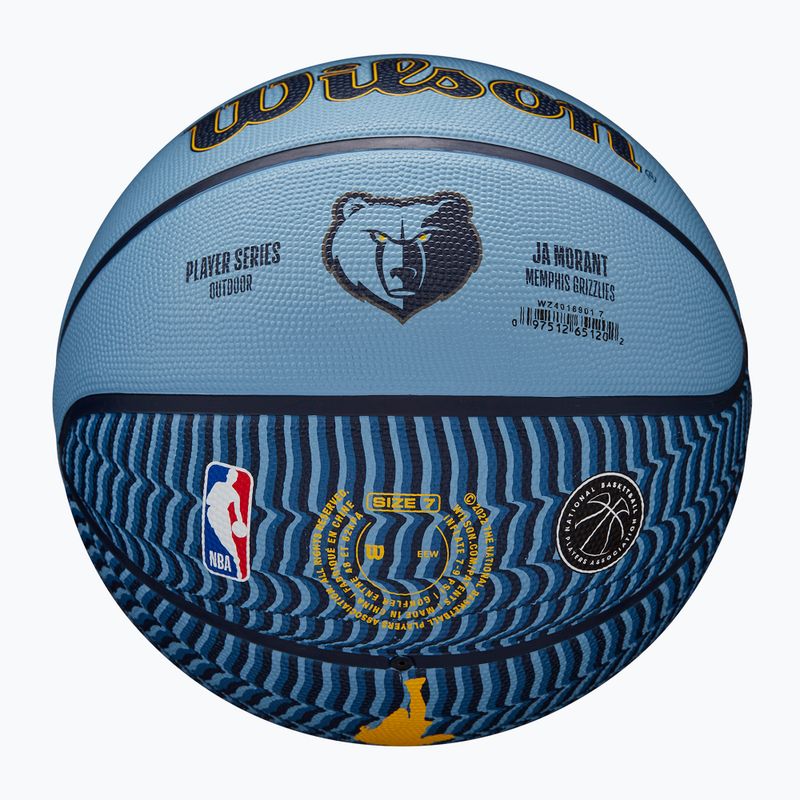 Minge de baschet Wilson NBA Player Icon Outdoor Morant blue mărime 7 5