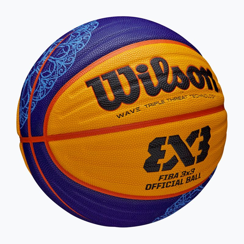 Minge de baschet Wilson Fiba 3x3 Game Ball Paris Retail 2024 blue/yellow mărime 6 4