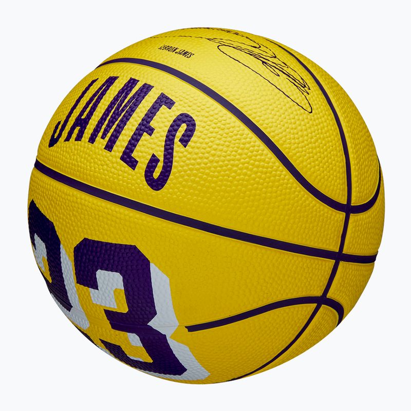 Minge de baschet pentru copii Wilson NBA Player Icon Mini Lebron yellow mărime 3