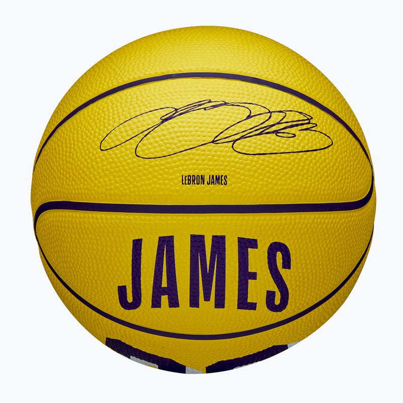 Minge de baschet pentru copii Wilson NBA Player Icon Mini Lebron yellow mărime 3
