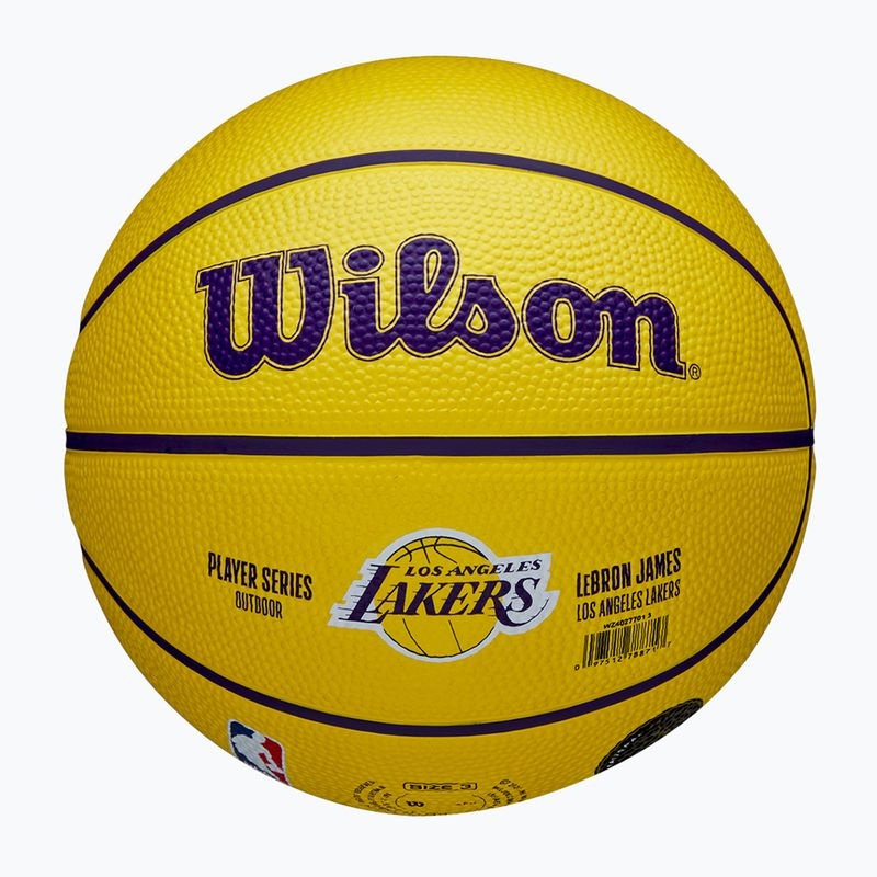 Minge de baschet pentru copii Wilson NBA Player Icon Mini Lebron yellow mărime 3