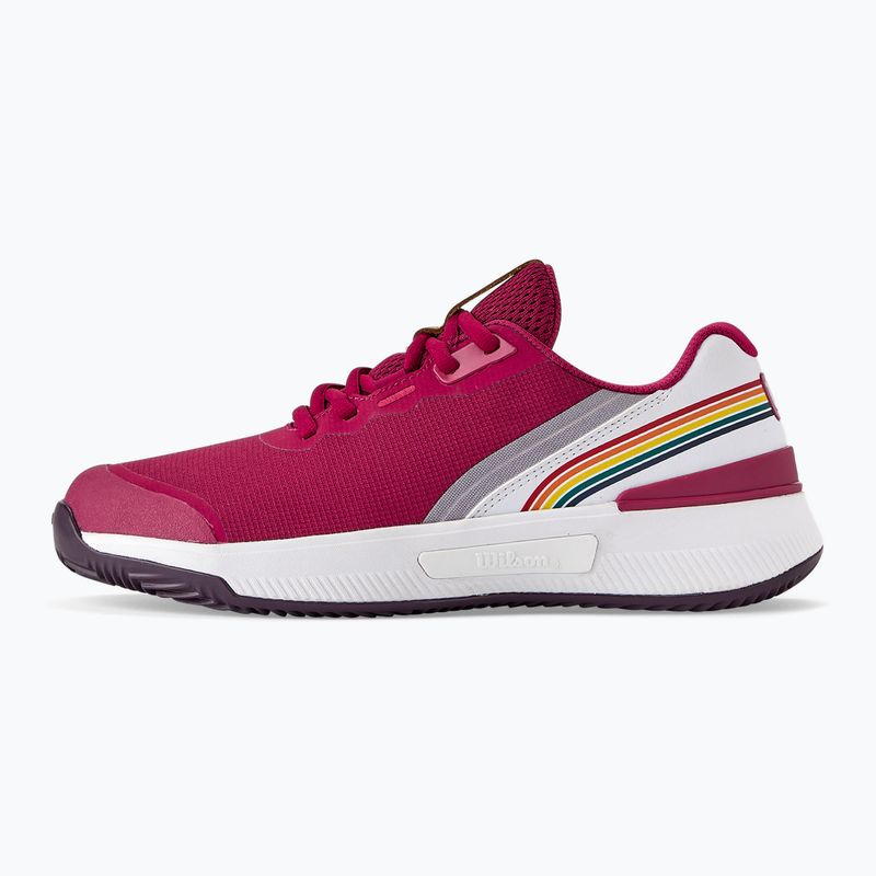 Pantofi de tenis pentru femei Wilson Intrigue Pro Clay W RG beaujolais/ alb/ prună perfect