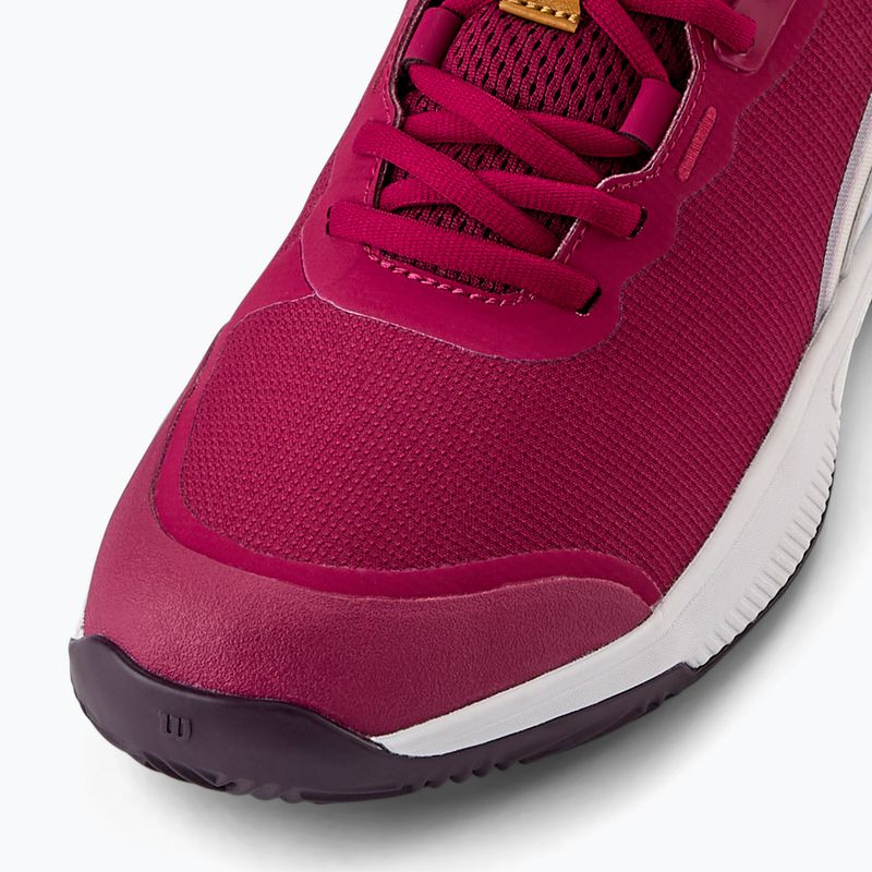 Pantofi de tenis pentru femei Wilson Intrigue Pro Clay W RG beaujolais/ alb/ prună perfect 5
